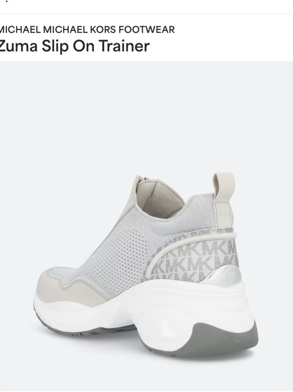 Michael Kors Light Gray and Cream Slip-On Sneakers - Picture 2 of 5